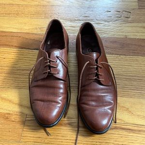 Brown leather COACH Oxford shoes